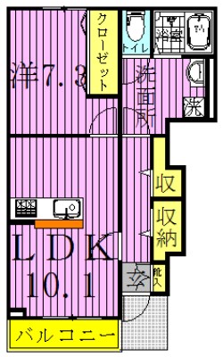 ウィズヒルⅡ 102号室 間取り