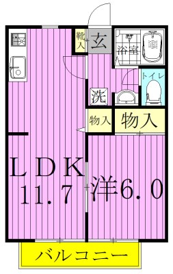 柏葉ハイツ 201号室 間取り
