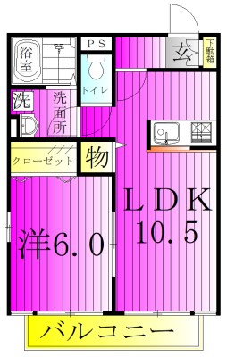 グリーンフォレストＣ棟 102号室 間取り