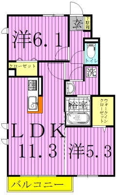 サンフローラ 103号室 間取り