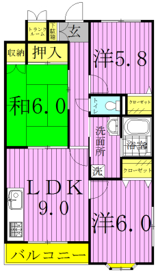 ラフィーヌ・フォレ 305号室 間取り