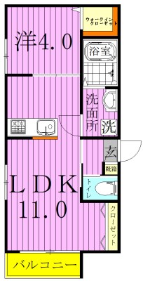 ベルデント柏中央 101号室 間取り