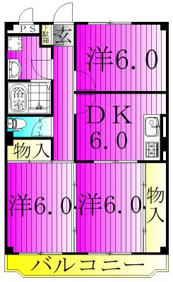 グランドール柏 207号室 間取り