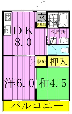 サンモール 206号室 間取り