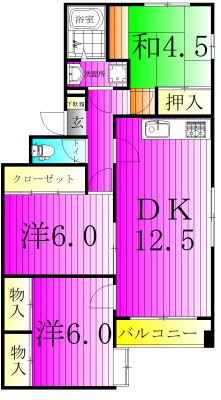 BRAMA柏 104号室 間取り