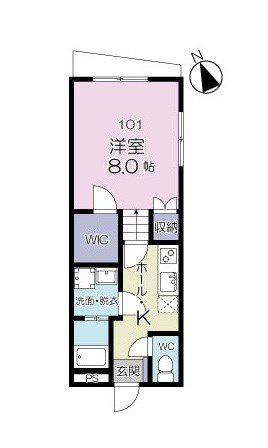 La vie AKEHARA 101号室 間取り