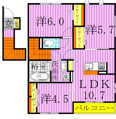 シエルボヌール 205号室 間取り