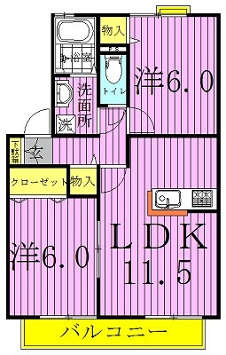 ロワジール 203号室 間取り