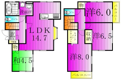 柏市東柏1丁目戸建住宅 間取り