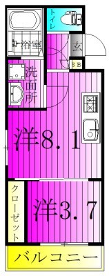AJ南柏SouthⅢ 302号室 間取り