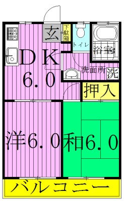 酒井根ガーデンハイツ 202号室 間取り