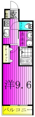 シャイニー 104号室 間取り
