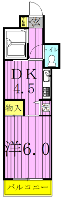 ジュネパレス柏第29 407号室 間取り