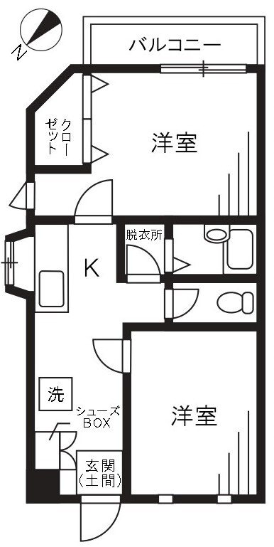 スタジオ北柏Ⅲ 103号室 間取り