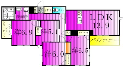 Grandy Villa ohtakanomori Ⅱ 202号室 間取り