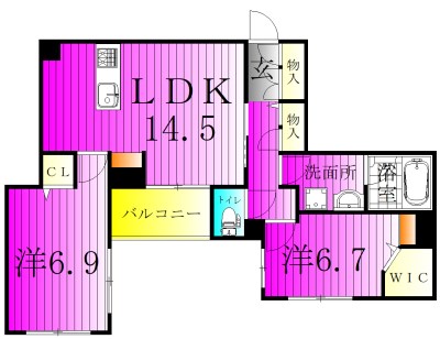 Grandy Villa ohtakanomori Ⅱ 405号室 間取り