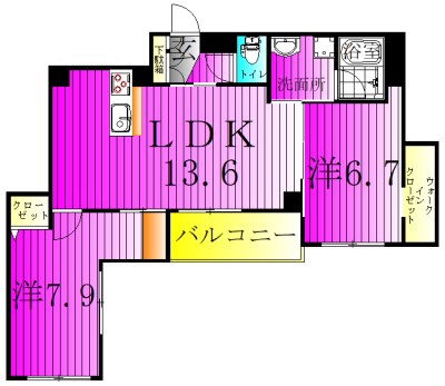 Grandy Villa ohtakanomori Ⅱ 303号室 間取り