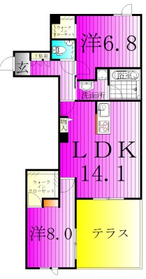Grandy Villa ohtakanomori Ⅱ 101号室 間取り