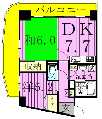 INSURANCE　BLDG.ⅩⅨ 1104号室 間取り