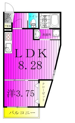 アーテル 101号室 間取り