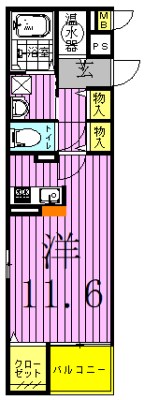 フライハイト 203号室 間取り
