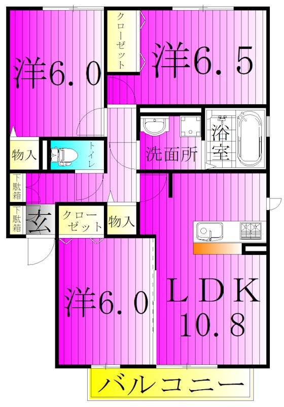 メビウスA 106号室 間取り