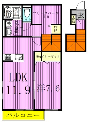 クレール流山おおたかの森 201号室 間取り