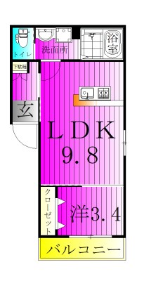 Glam南流山 104号室 間取り
