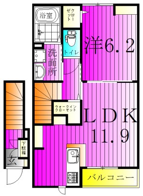 アリウムC 202号室 間取り