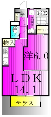 レカンドコリーヌ 102号室 間取り