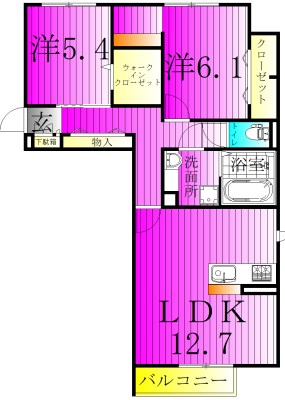 ハイピクチャー　E棟 201号室 間取り
