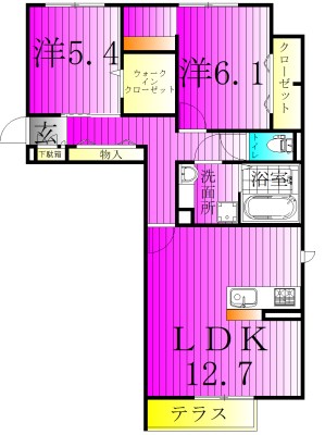 ハイピクチャー　D棟 101号室 間取り