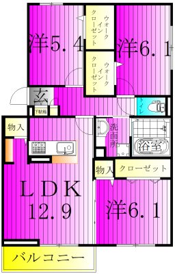 ハイピクチャー　C棟 201号室 間取り