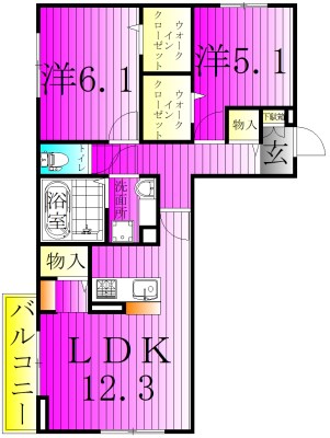 ハイピクチャー　E棟 303号室 間取り