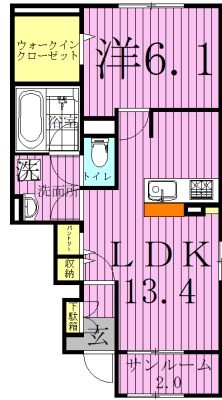 ガーデナーズ　ヒル 102号室 間取り