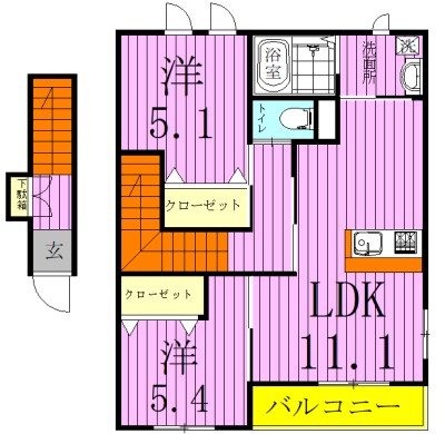 ディア・パルテノン 201号室 間取り