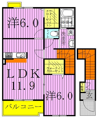 モデルノ・アロッジオ 201号室 間取り