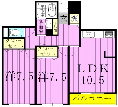 ラフィーヌ・ショコラ 3-Ｂ号室 間取り