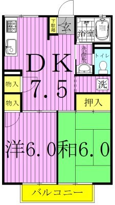 パレスエビハラ 203号室 間取り