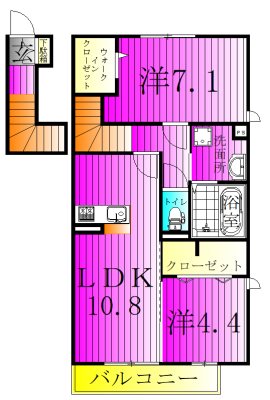 クラーヴォⅡ 201号室 間取り