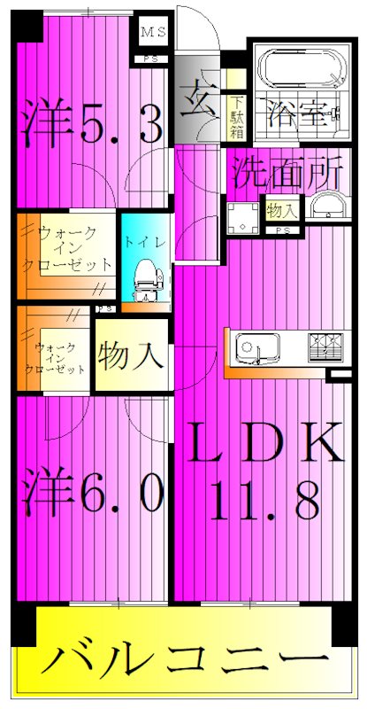 ベルヴュコート柏 302号室 間取り