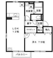 グロワール 202号室 間取り