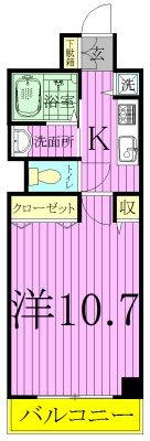 フラワーマンション天王台  205号室 間取り