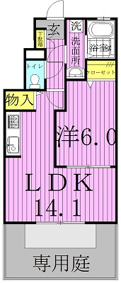レカンドコリーヌ 102号室 間取り