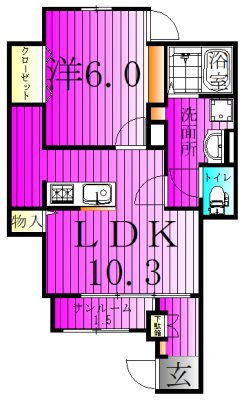 アレックス 101号室 間取り
