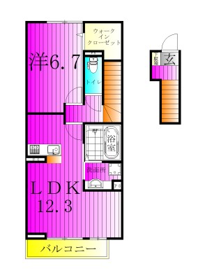 ロックヒル 202号室 間取り
