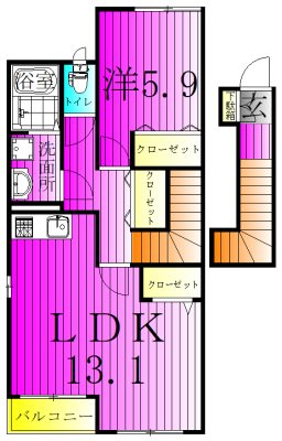 エールトベーレ 203号室 間取り