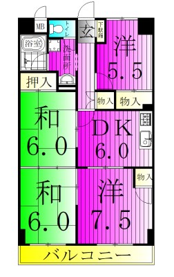 ユナイテッドマンション 702号室 間取り