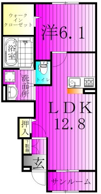花水木の里Ａ 103号室 間取り
