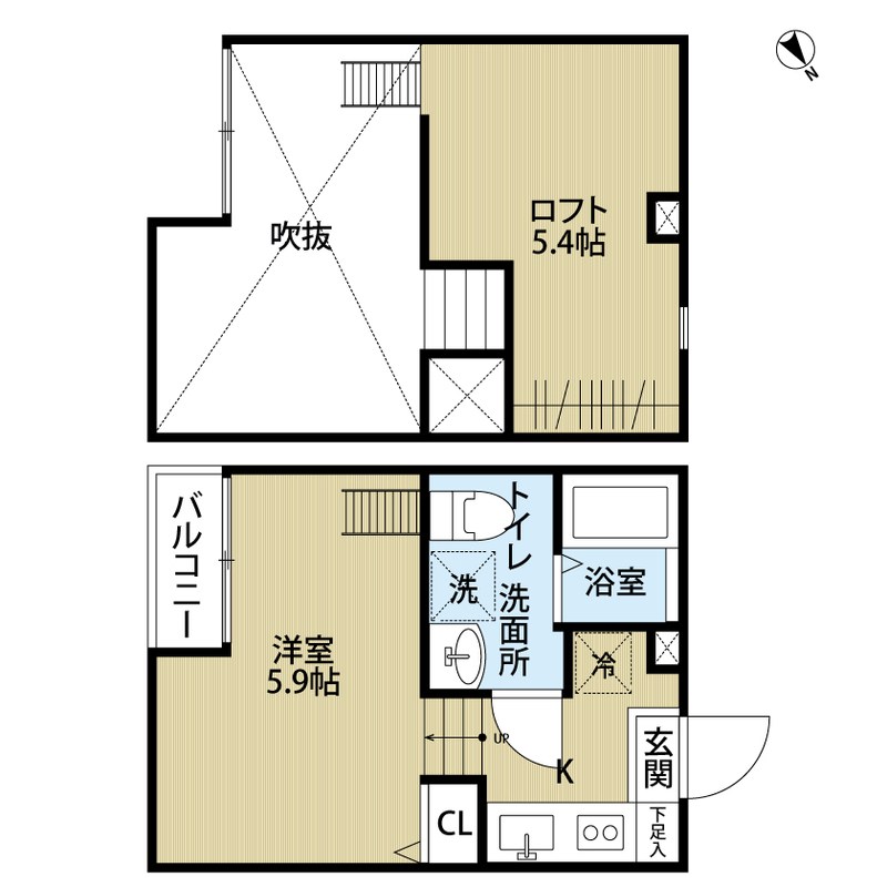 ＫＡＨＡＬＥ松戸Ｂ 105号室 間取り